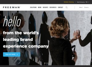 How freeman.com looks like on a tablet such as an iPad.