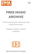 How freemusicarchive.org looks like on a mobile device such as an iPhone.
