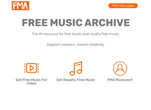 How freemusicarchive.org looks like on a tablet such as an iPad.