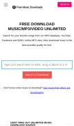 How freemusicdownloads.world looks like on a mobile device such as an iPhone.