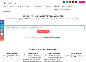 How freemusicdownloads.world looks like on a tablet such as an iPad.