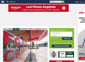 How freenet.de looks like on a tablet such as an iPad.