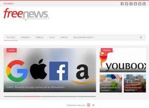 How freenews.fr looks like on a tablet such as an iPad.