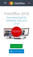 How freeoffice.com looks like on a mobile device such as an iPhone.
