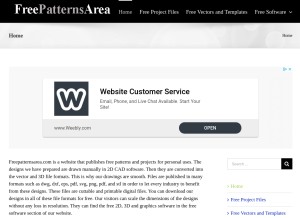 How freepatternsarea.com looks like on a tablet such as an iPad.