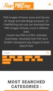 How freepngimg.com looks like on a mobile device such as an iPhone.