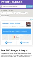 How freepnglogos.com looks like on a mobile device such as an iPhone.