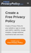 How freeprivacypolicy.com looks like on a mobile device such as an iPhone.