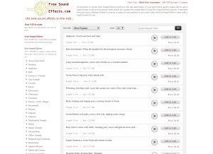 How freesoundeffects.com looks like on a tablet such as an iPad.