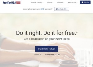 How freetaxusa.com looks like on a tablet such as an iPad.