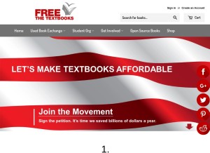 How freethetextbooks.org looks like on a tablet such as an iPad.
