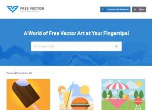 How freevector.com looks like on a tablet such as an iPad.
