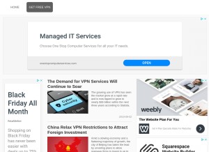 How freevpn.pw looks like on a tablet such as an iPad.