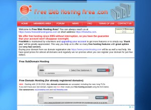 How freewebhostingarea.com looks like on a tablet such as an iPad.