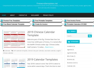 How freewordtemplates.net looks like on a tablet such as an iPad.