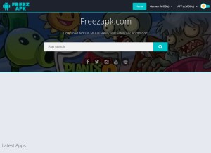How freezapk.com looks like on a tablet such as an iPad.