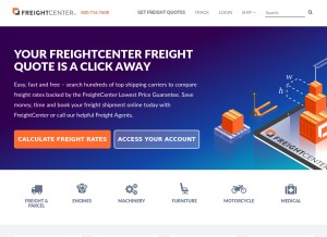 How freightcenter.com looks like on a tablet such as an iPad.