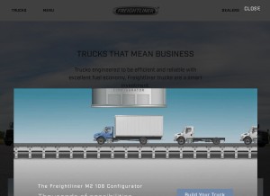 How freightliner.com looks like on a tablet such as an iPad.