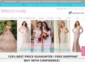 How frenchnovelty.com looks like on a tablet such as an iPad.