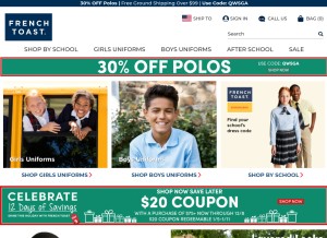 How frenchtoast.com looks like on a tablet such as an iPad.