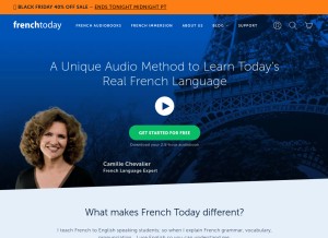 How frenchtoday.com looks like on a tablet such as an iPad.