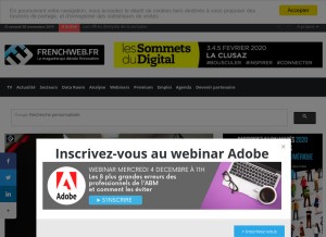 How frenchweb.fr looks like on a tablet such as an iPad.