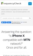 How frequencycheck.com looks like on a mobile device such as an iPhone.