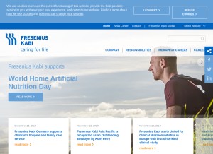 How fresenius-kabi.com looks like on a tablet such as an iPad.