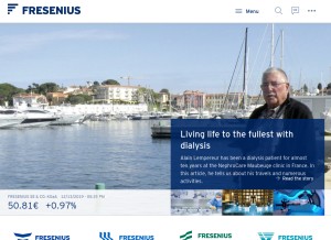 How fresenius.com looks like on a tablet such as an iPad.