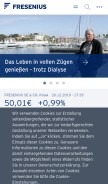 How fresenius.de looks like on a mobile device such as an iPhone.