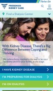 How freseniuskidneycare.com looks like on a mobile device such as an iPhone.