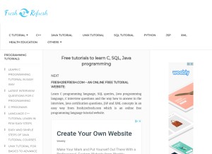 How fresh2refresh.com looks like on a tablet such as an iPad.