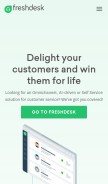 How freshdesk.com looks like on a mobile device such as an iPhone.