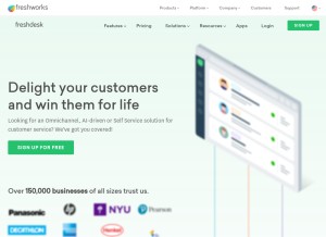 How freshdesk.com looks like on a tablet such as an iPad.
