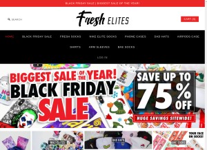 How freshelites.com looks like on a tablet such as an iPad.