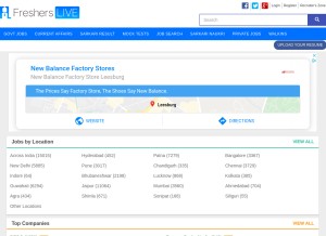 How fresherslive.com looks like on a tablet such as an iPad.