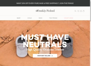 How freshlypicked.com looks like on a tablet such as an iPad.