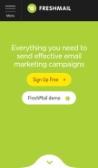 How freshmail.com looks like on a mobile device such as an iPhone.