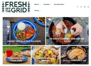How freshoffthegrid.com looks like on a tablet such as an iPad.