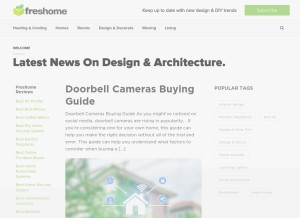 How freshome.com looks like on a tablet such as an iPad.