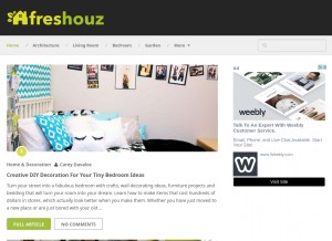 How freshouz.com looks like on a tablet such as an iPad.