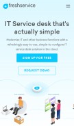 How freshservice.com looks like on a mobile device such as an iPhone.
