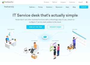 How freshservice.com looks like on a tablet such as an iPad.