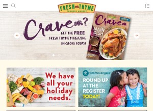 How freshthyme.com looks like on a tablet such as an iPad.