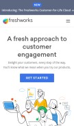 How freshworks.com looks like on a mobile device such as an iPhone.