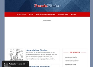 How freude-kinder.ink looks like on a tablet such as an iPad.