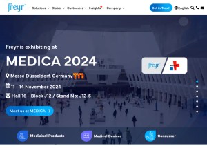 How freyrsolutions.com looks like on a tablet such as an iPad.