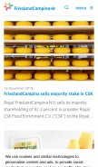 How frieslandcampina.com looks like on a mobile device such as an iPhone.