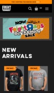 How fright-rags.com looks like on a mobile device such as an iPhone.