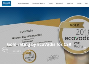 How frigoglass.com looks like on a tablet such as an iPad.